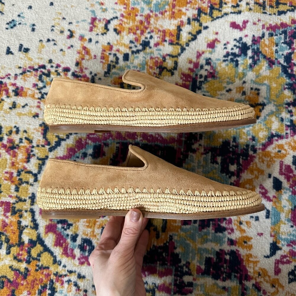Vince Jalen Suede Leather Espadrille Loafers Womens Size 9M Roasted Cashew Boho - Picture 6 of 11